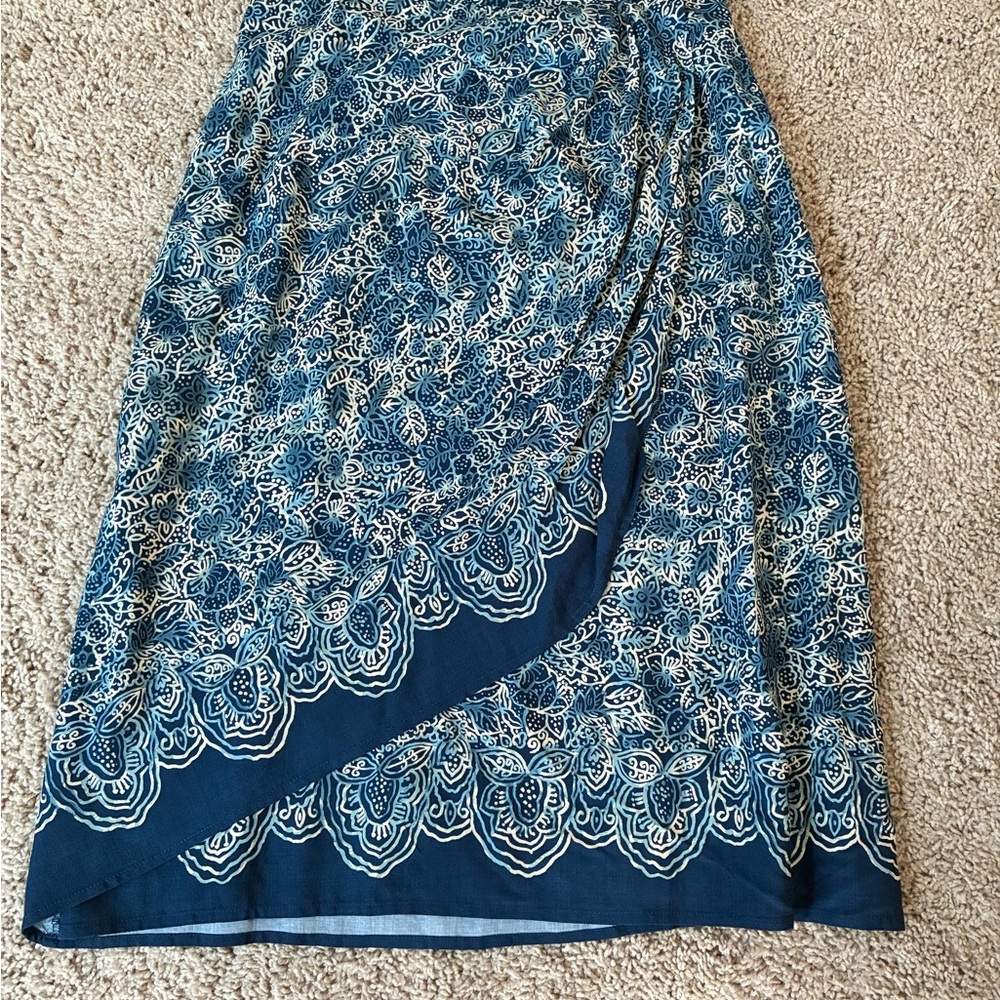 Coldwater Creek Blue and White Floral Sarong